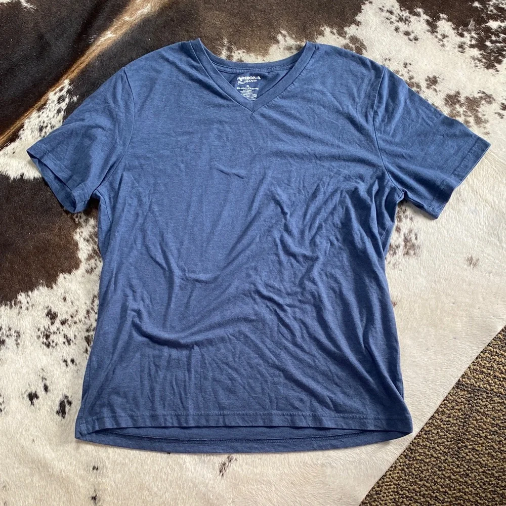Arizona Jean Company Blue V-Neck Tee - Picture 1 of 2